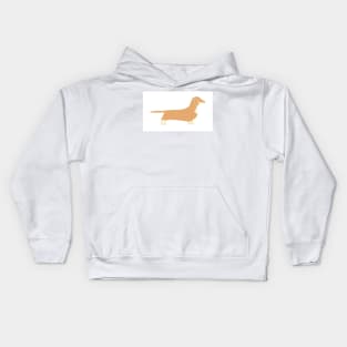 dachshund fawn and cream silhouette Kids Hoodie